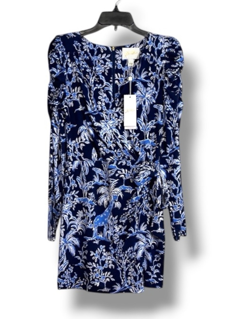 NWT Lilly Pulitzer Jemma Sleeved Romper Low Tide Navy Tall Tales Size 6 - Picture 5 of 12
